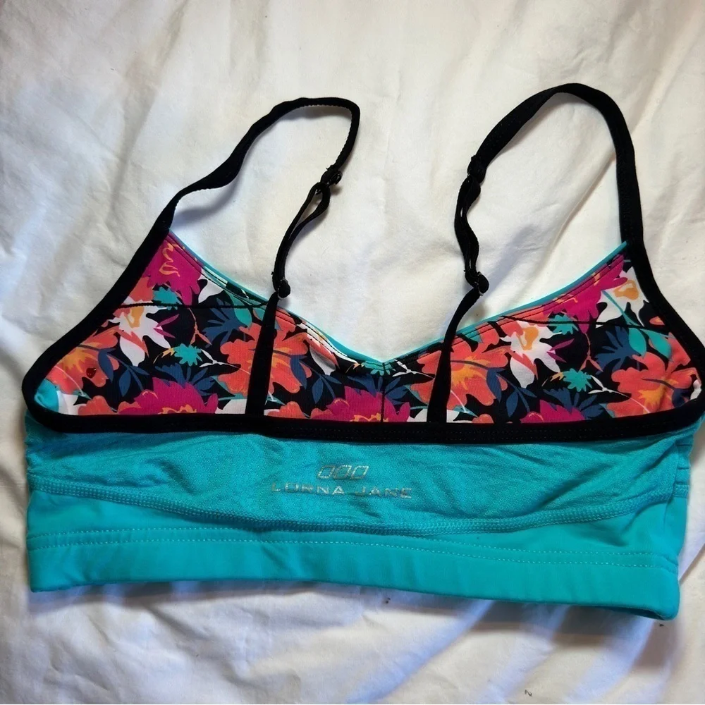 Lorna Jane Sports Bra Small Teal Convertible Straps Adjustable Activewear - Picture 2 of 2